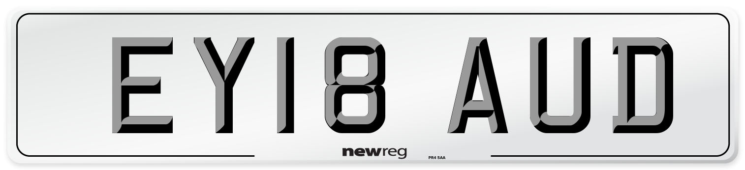 EY18 AUD Number Plate from New Reg